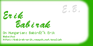 erik babirak business card